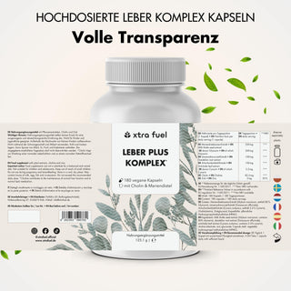 Leber Plus Komplex* - Leber Kur - Effektive Formel mit Mariendistel, Artischocke & Löwenzahn