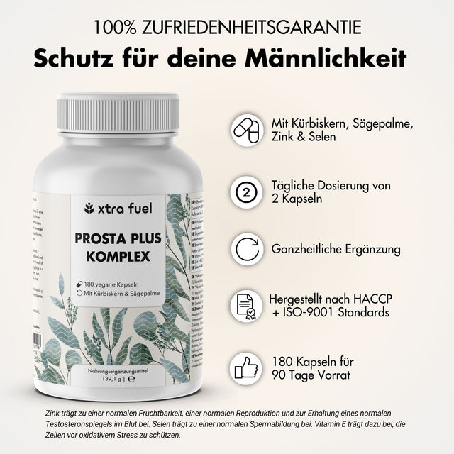 Prosta Plus Komplex - Männer Formel - Mit Kürbiskern, Sägepalme, Zink & Selen