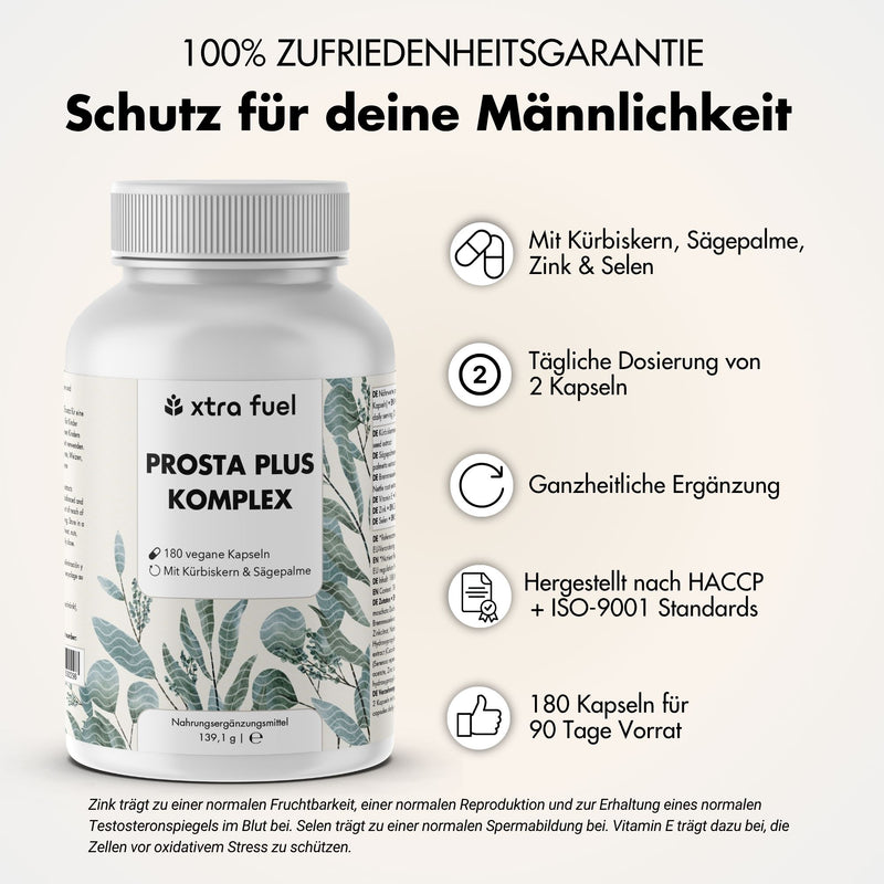 Prosta Plus Komplex - Männer Formel - Mit Kürbiskern, Sägepalme, Zink & Selen