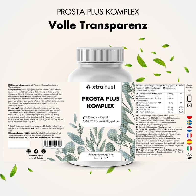 Prosta Plus Komplex - Männer Formel - Mit Kürbiskern, Sägepalme, Zink & Selen