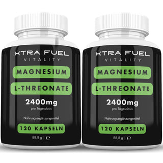 Magnesium L-Threonate Kapseln magnesiumlthreonate XTRA FUEL 2x Dosen (240x Kapseln L Threonate)  