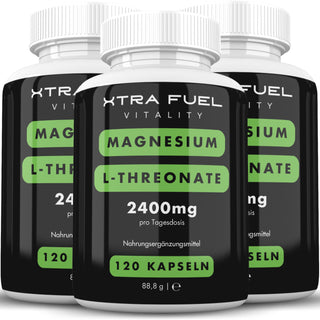 Magnesium L-Threonate Kapseln magnesiumlthreonate XTRA FUEL 3x Dosen (360x Kapseln L Threonate)  