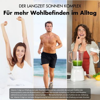 Vitamin D3 + K2 Kapseln - 20.000 I.E. + 200mcg - 100% rein & hochdosiert