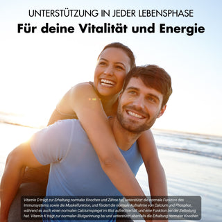 Vitamin D3 + K2 Kapseln - 20.000 I.E. + 200mcg - 100% rein & hochdosiert