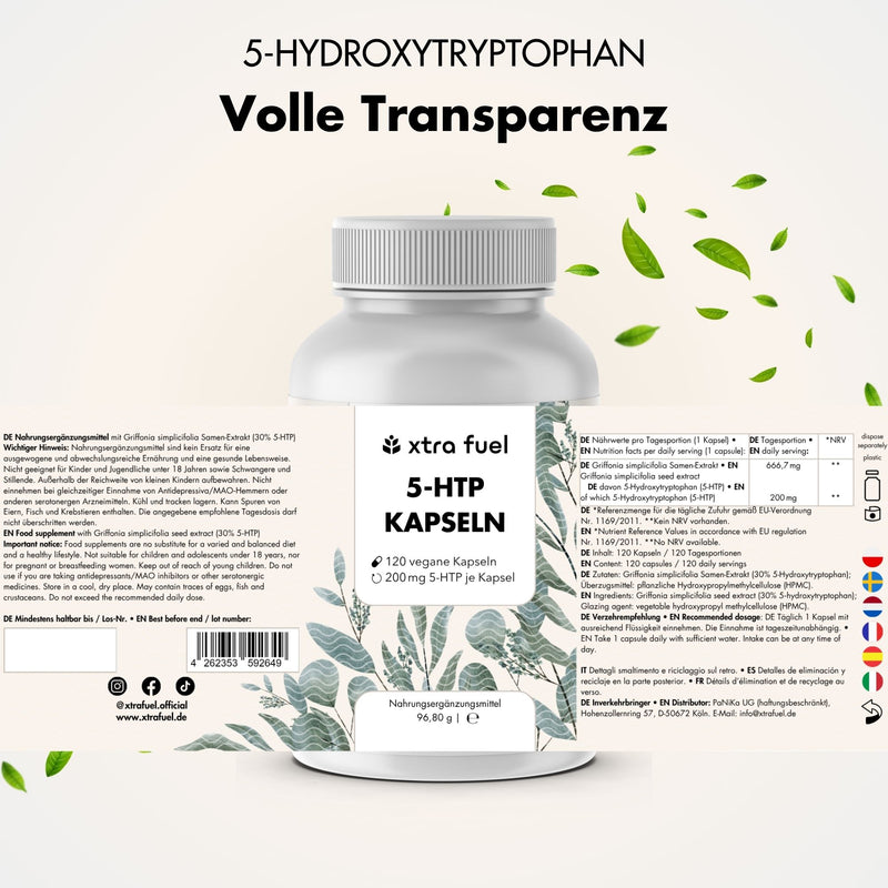 5-HTP 200 mg aus Griffonia-simplicifolia-Samenextrakt - 30 % standardisiert
