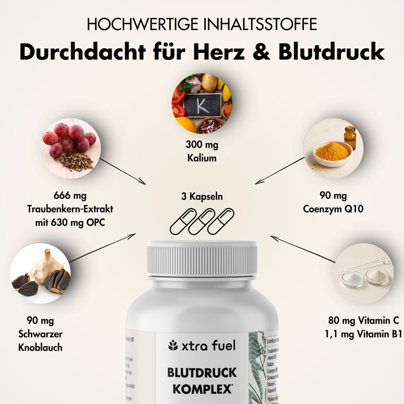 Blutdruck Komplex* - OPC mit Kalium, Q10, schwarzem Knoblauch & Vitaminen