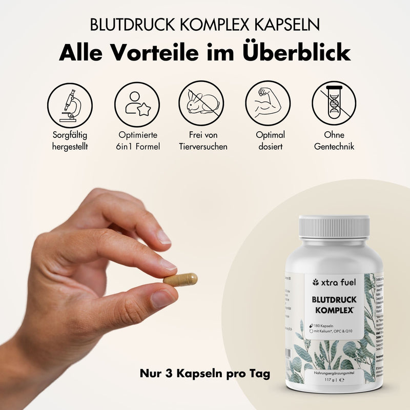 Blutdruck Komplex* - OPC mit Kalium, Q10, schwarzem Knoblauch & Vitaminen