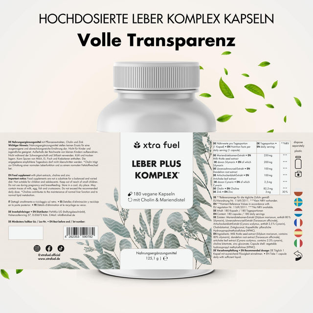 Leber Plus Komplex* - Leber Kur - Effektive Formel mit Mariendistel, Artischocke & Löwenzahn