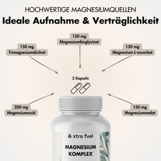 Magnesium Komplex* - 5‑fach Formel mit 400mg elementarem Magnesium