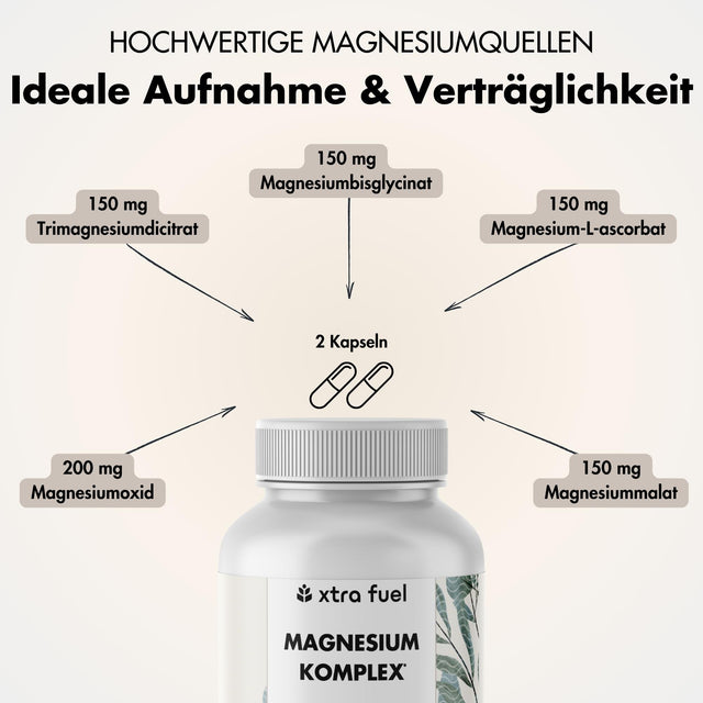 Magnesium Komplex* - 5‑fach Matrix mit 400mg elementarem Magnesium