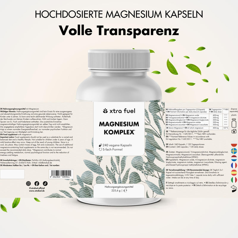 Magnesium Komplex* - 5‑fach Matrix mit 400mg elementarem Magnesium
