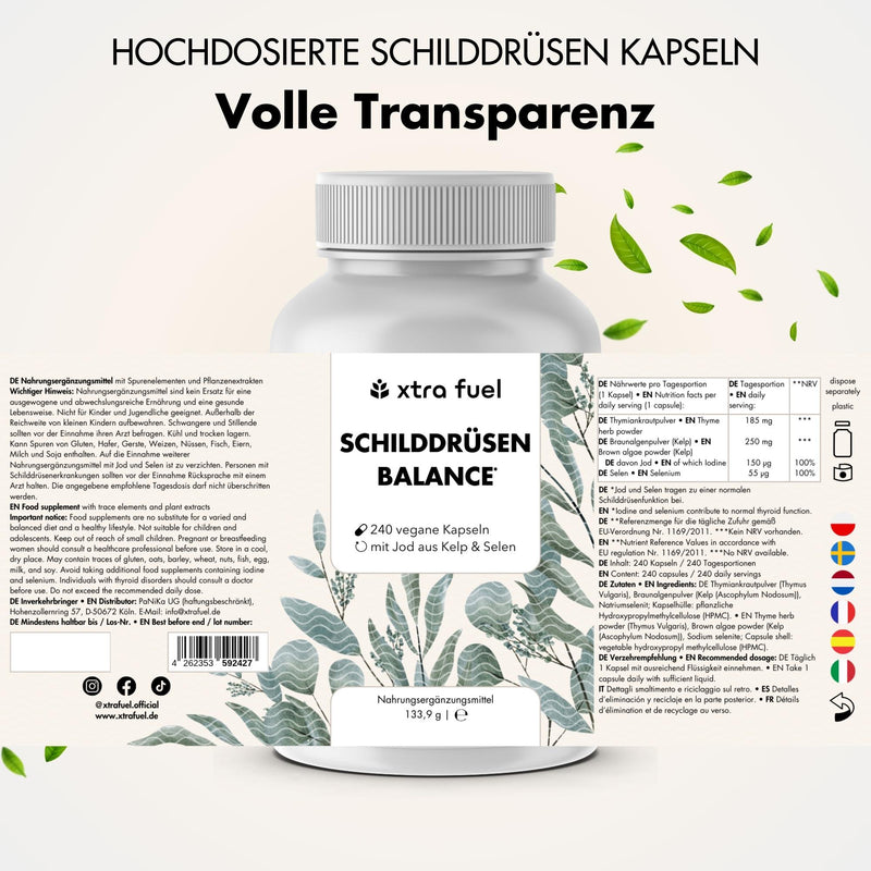 Schilddrüsen Balance - Thyro Komplex - Effektive Formel mit Kelp, Thymian & Selen